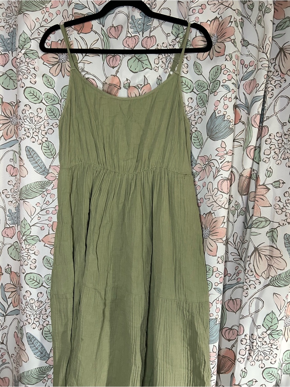 Chelsea & Theodore Olive Green Maxi Sundress